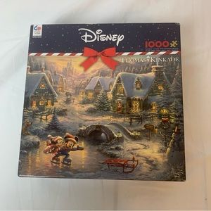Disney Thomas Kinkade Mickey and Minnie Sweetheart Holiday Puzzle 1000 Christmas